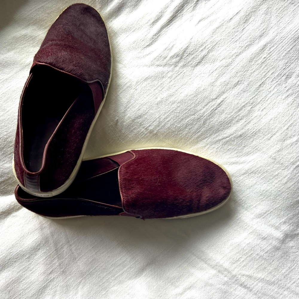 Vince Berlin hair calf slip on sneakers in oxblood